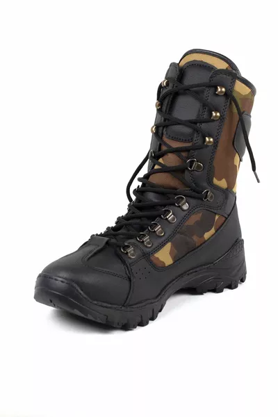 الدانتيل متابعة الأسود التمويه الجلود العسكرية في وقت مبكر الأحذية البريدية