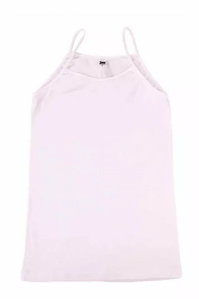 Дамски памучен потник с тънки презрамки бял 5 броя