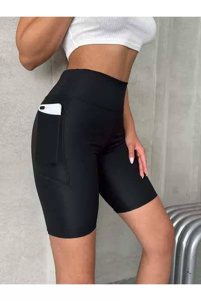 Women's High-Waist Shaping Pocket Shorts Sports Leggings