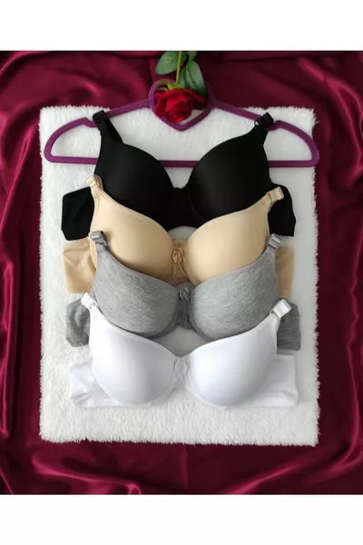 طقم صدرية يومية مكون من 4 قطع للنساء مبطنة ومدعمة بالقوالب