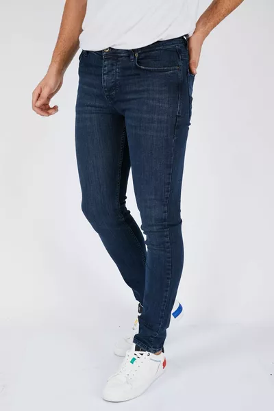 بنطال جينز رجالي أزرق فاتح ضيق القصة مع ليكرا وتيليسو