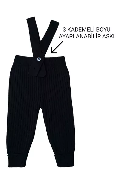 Salopette en tricot extensible avec bretelles croisées et taille ajustable pour bébé et enfant