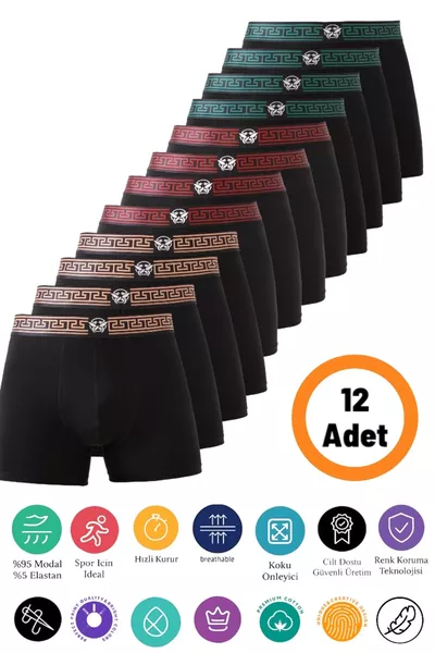 Boxer Homme Premium en Coton avec Lycra, Tissu Non Transpirant et Qui Ne Décolore Pas