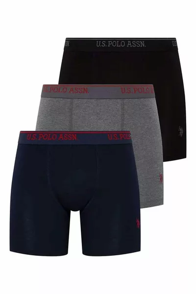 U.S. Polo Assn.  Men's Plus Size 3-Pack Boxers - Black & Anthracite & Navy