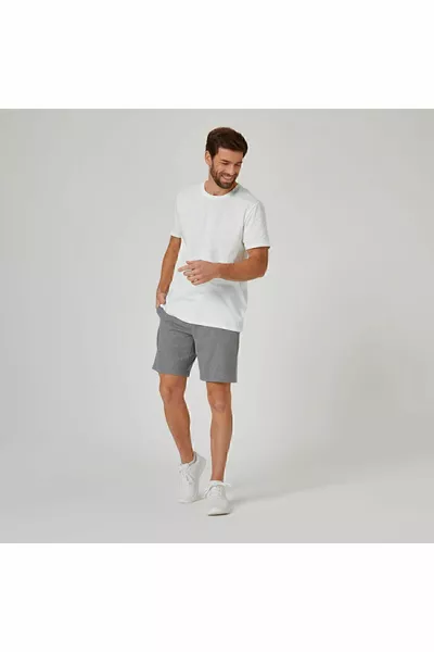 Domyos Men's White Sports T-Shirt  - Light Fitness Training