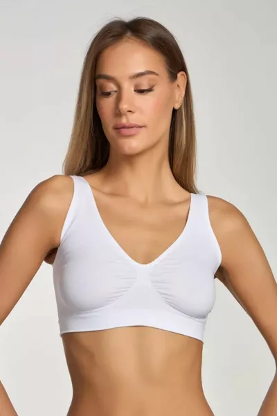 حمالة صدر مشد Panax ضد الترهل، لا تظهر العلامات، حمالة صدر بلا خياطة مع وسادة، اللون الأبيض