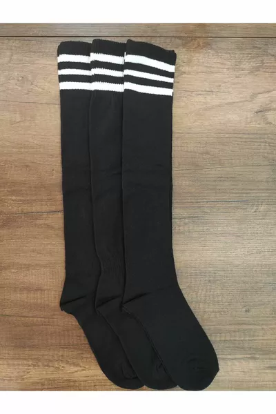 Unisex 3 Paar lange Fußballsocken Hallenplatzsocken aus Baumwolle