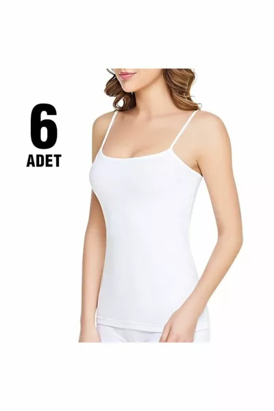 قميص رياضي نسائي بحمالات رفيعة، مجموعة من 6 قطع