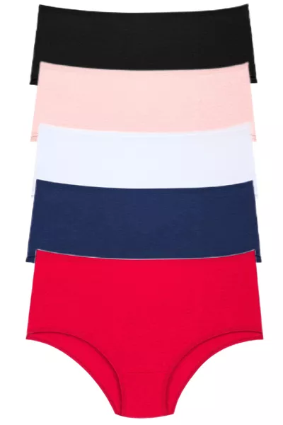 Lot de 5 culottes taille haute en bambou, extra souples et extra douces