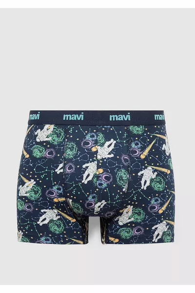 Тёмно-синие боксёры с принтом 