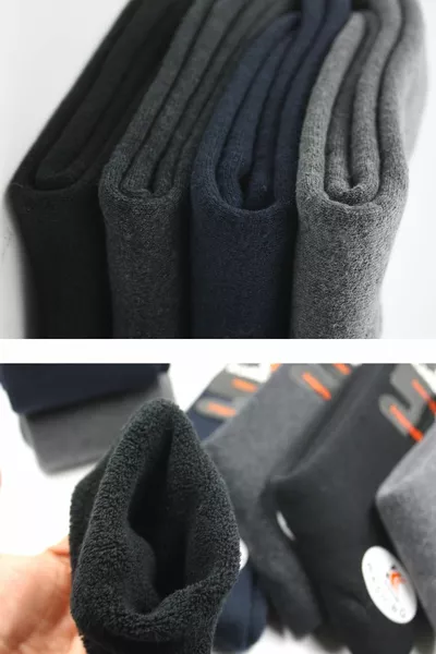 جوارب للجنس الذكري من القطن، شتوية، متعددة الألوان، حرارية، مجموعة من 4