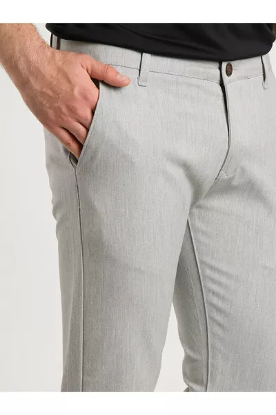 Men's Light Gray Canvas Linen Pants