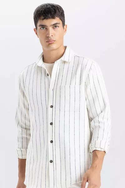 Regular Fit Striped Flannel Long Sleeve Shirt AU