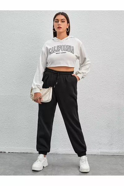 Дамски джогър с дебела материя и ластичен подгъв