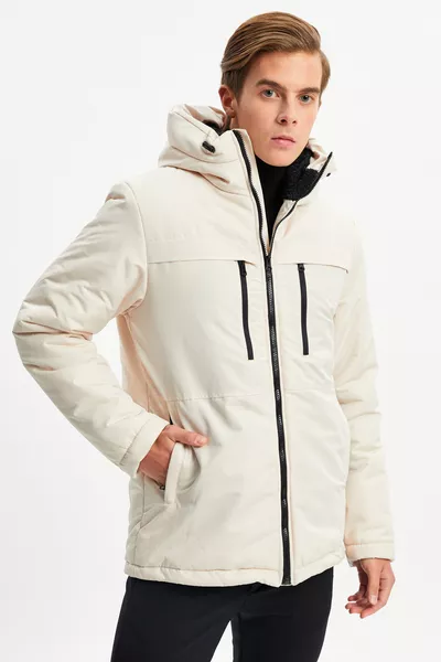 Водонепроницаемая куртка-парка с капюшоном, с гелевым волокном, подкладкой и карманами