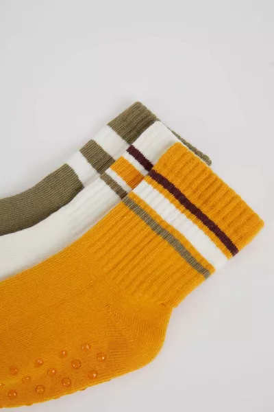 Boys' Non-Slip Sole 3-Pack Cotton Long Socks NS