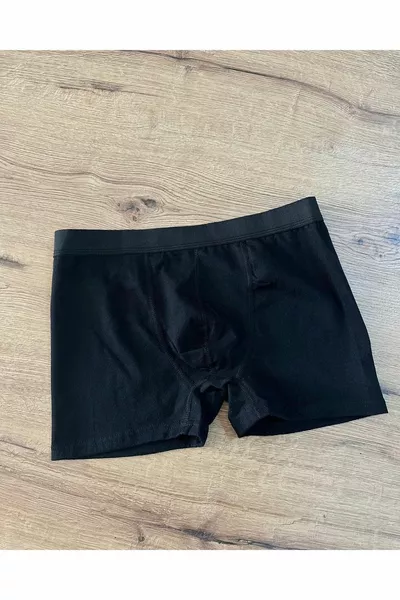 Набор из 5 мужских боксеров, однотонные черные, упаковка 5 штук, 5 Л 5Lİ-ДЮЗ-СИЯХЕРКЕК-БОКСЕР-5ШТ