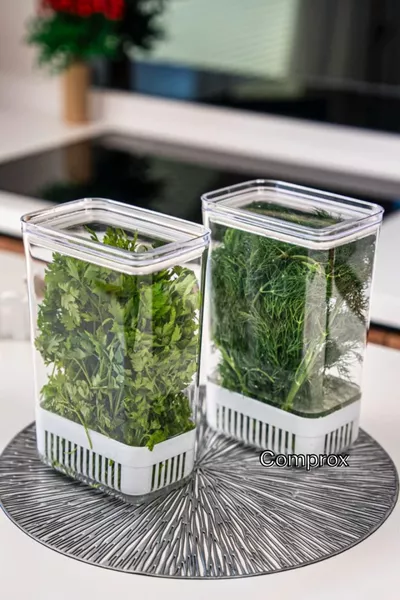 Набор из 2 контейнеров для хранения зелени – мл | Контейнер для хранения овощей и свежести в холодильнике