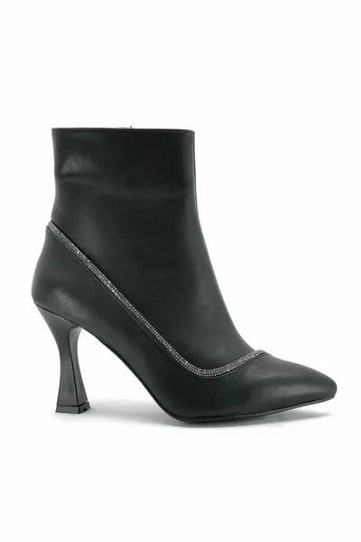 Feles Stripe Stone Bottes basses classiques pour femmes NOIR