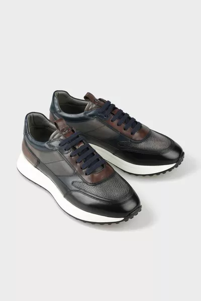 Zwart Leren Heren Sneakers