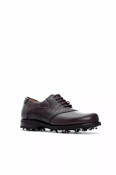 حذاء جلد بني للرجال  