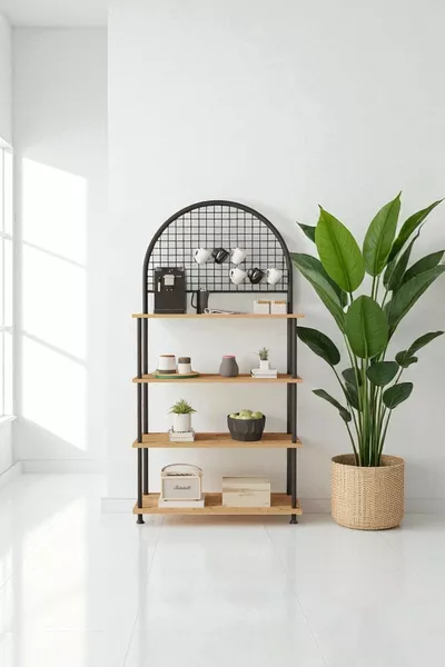 Чекир Кър Атлантик Бор 4-рафтов шкаф за кафе кът | Органайзер за кухня, стойка,  см