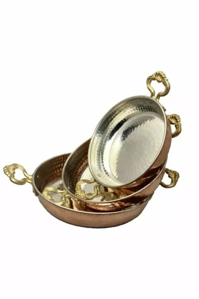 Bakır Tava Sahan Seti Menemen Omlet Kuymak Yumurta Tavası Sahanı  Cm -  Cm -  Cm Kalın Ürün