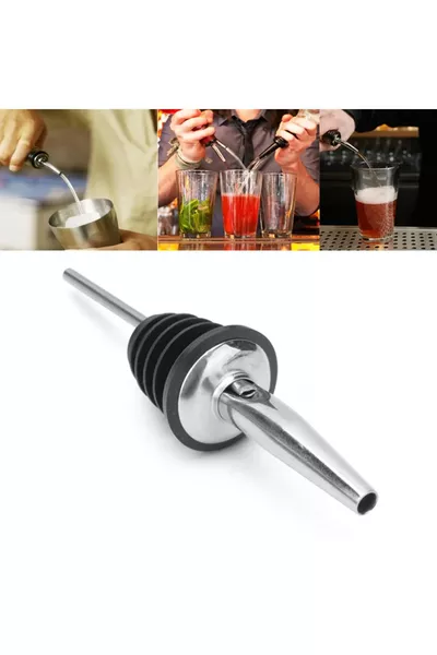 4 Steel Bottle Pourer Spout Service Attachments Oil Bottle Stopper Cork Cap for Bar, Restaurant, Hotel