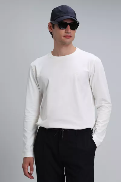T-shirt homme à manches longues Merlın blanc cassé