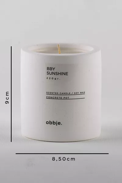 Bougie au parfum boisé, bougie décorative en béton, forme verticale, mèche unique