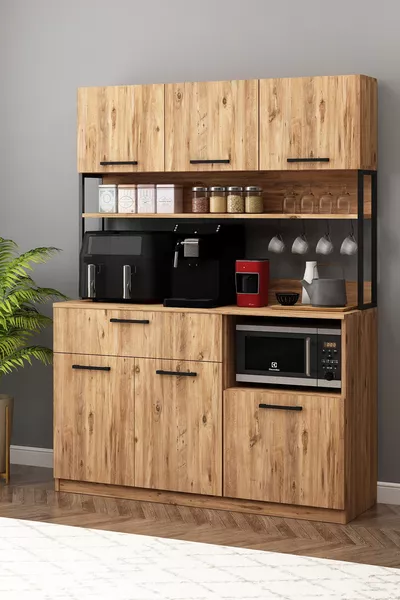 خزانة إرفين إيرفراي  صنوبر الأطلسي متعددة الاستخدامات بثلاث أبواب زاوية القهوة