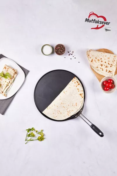 Mutfaksever Biogranit Pancake and Flatbread Pan  cm Black