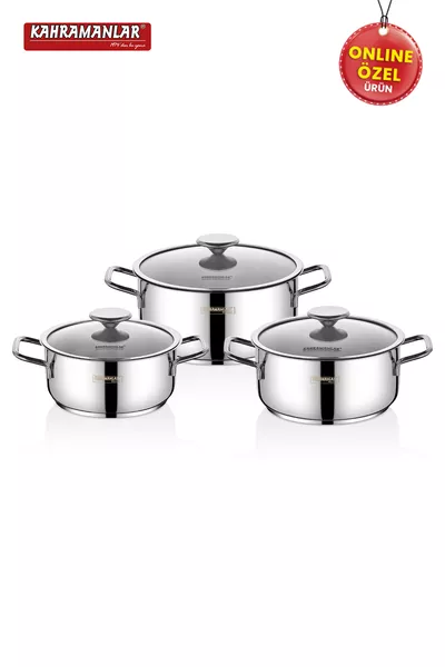 3-teiliges Kochtopfset mit Regeninduktionsboden