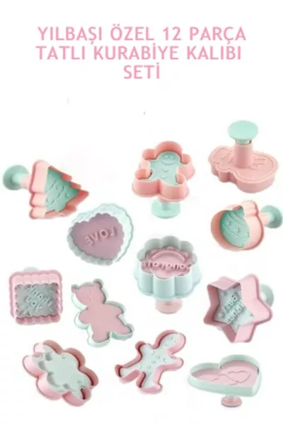 -teiliges Set Ausstechformen mit Druckknopf für Kekse, Lebkuchenmann, Tannenbaum, Spezielle Weihnachtskekse