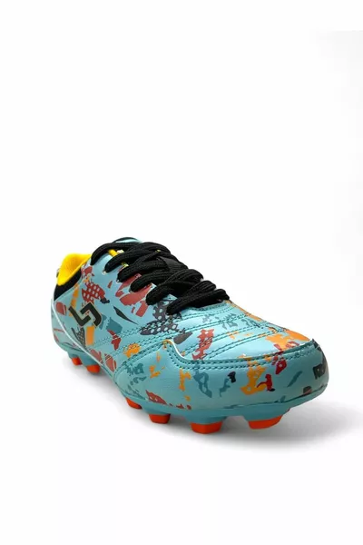  Jungen-Fußballschuhe Blau/Bunt