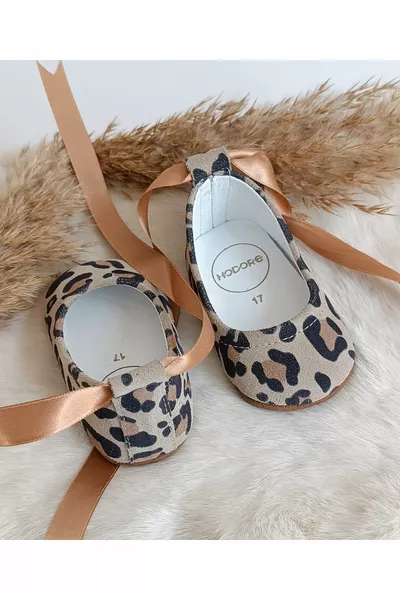 Mocassini Fiore Leopard Leather Baby Ballerine