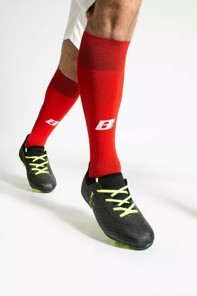 Zwart Gele Sokken Grasveld Voetbalschoenen Voetbalschoenen