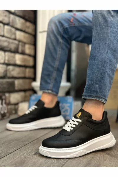  Черни кецове с висока подметка с висока подметка