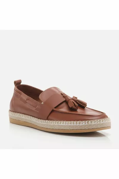 Mocassino da uomo in vera pelle abbronzata