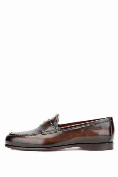 Braune Loafer-Schuhe aus echtem Leder für Herren