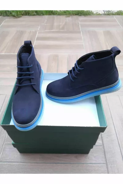 Мужские повседневные темно-синие натуральная кожа ботинки на шнуровке защитные от пота прочные ортопедические удобные почтовые