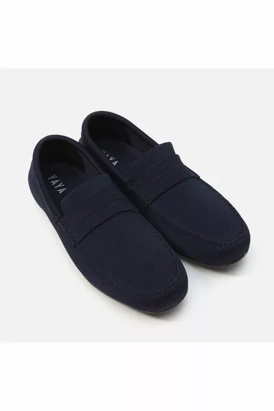 Тъмносин пешеходен мъжки мокасини