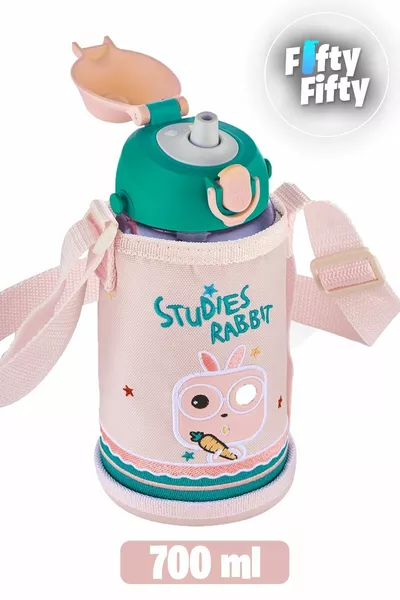  мл - Большая колба для воды Tritan с 2 отдельными крышками с соломинкой / без нее