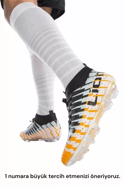 Socks Ankle Turtleneck Football Shoes ORANGE