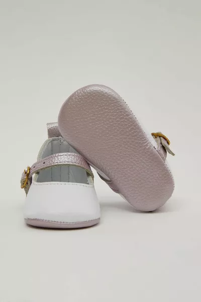 Luna Перламутровые Натуральная Кожа Двухцветные Детские Балетки Белый