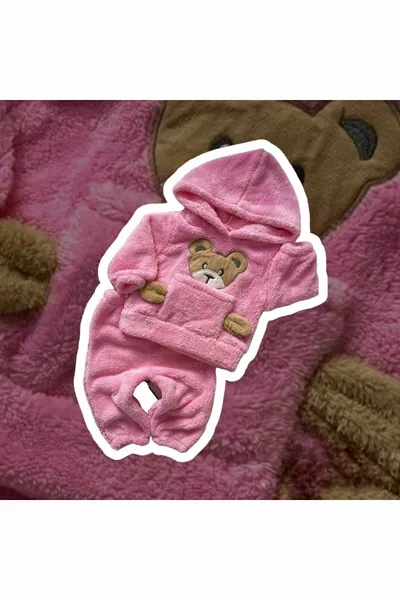 Inverno Orsacchiotto Fantasia Welsoft Luxury Baby Set Peluche Tasca Felpa Con Cappuccio