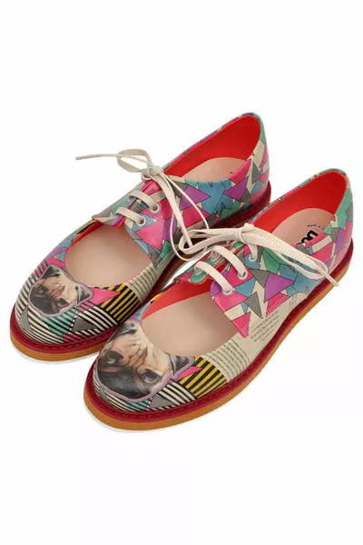 Mehrfarbige Freizeitschuhe aus veganem Leder für Damen - Was ist Mops? Entwurf