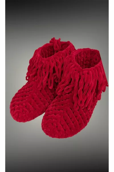 Red Velvet Knit Pontoon, Home Boots