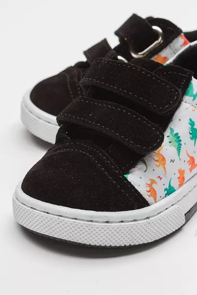 Zwarte echt lederen dagelijkse First Step-schoenen voor jongens