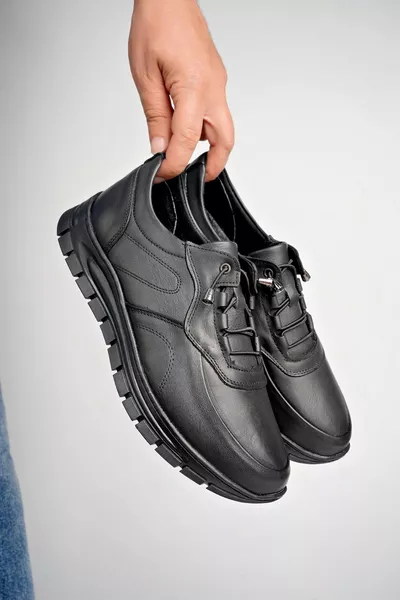 جلد طبيعي للرجال أحذية جلدية عادية -1